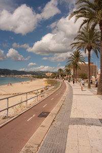 Cykelferie på Mallorca - cykelsti ind til Palma by